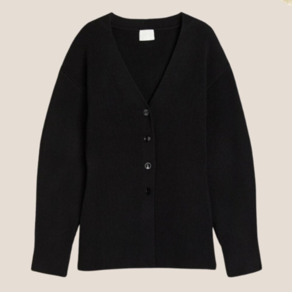 H&M Rib-knit cardigan black